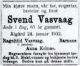 Sven Svensen Vassvaag*