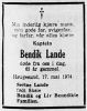 Obituary_Bendik_Lande_1974