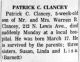Obituary_Patrick_Christopher_Clancey_1963